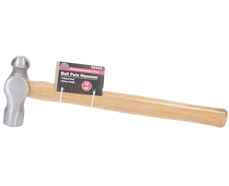 16 OZ. Ball Pein Hammer With Hickory Handle