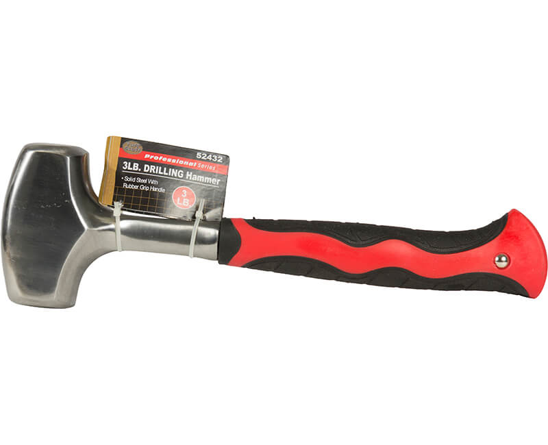 3 LB. Solid Steel Drilling Hammer