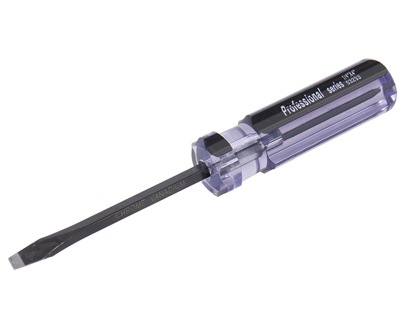 1/4" X 4" Mechanics Square Shaft Slotted Screwdriver