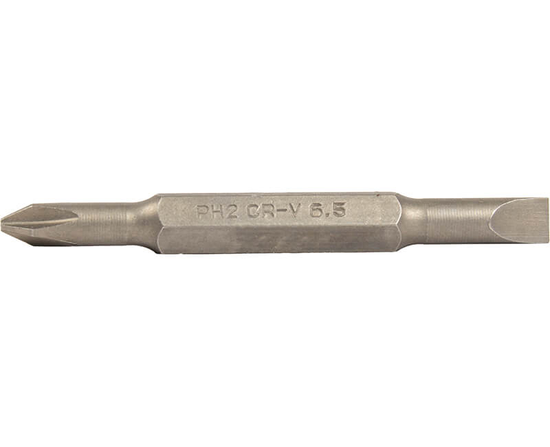 Replacement Tip For 6-In-1 Screwdriver - #2 Phillips, 1/4" Slotted, 5/16" Hex Shank
