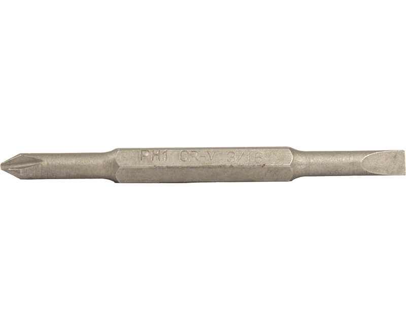 Replacement Tip For 6-In-1 Screwdriver - #1 Phillips, 3/16" Slotted, 1/4" Hex Shank