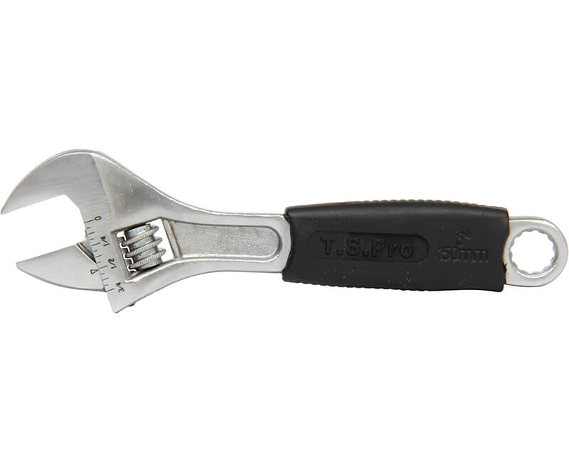 6" Adjustable Wrench With Rubber Grip