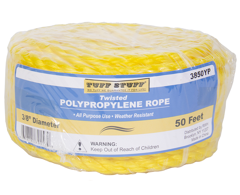 3/8" X 50' Yellow Poly Rope