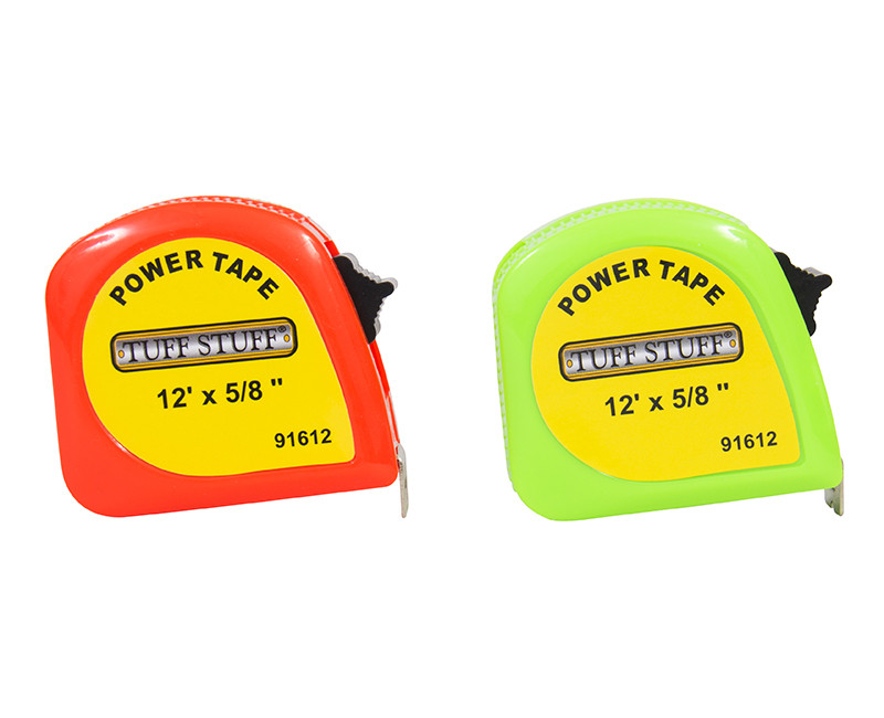 5/8" X 12' Orange and Green Neon Color Power Tape Measures - 3 of Each Color