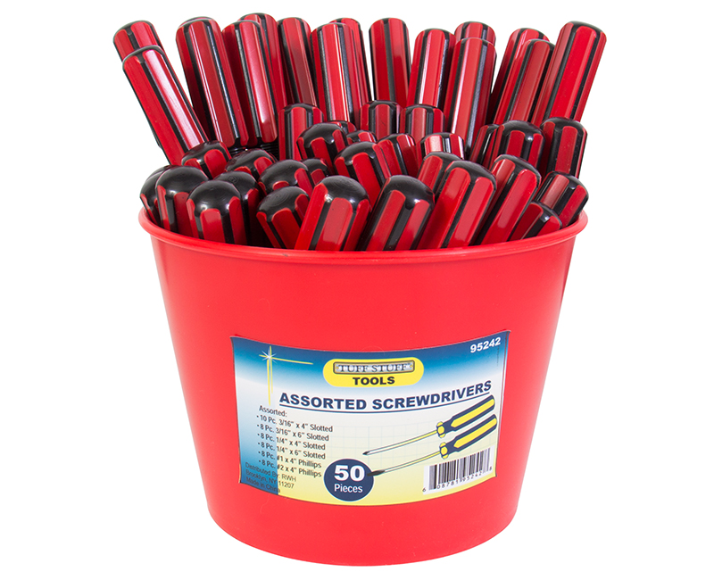 50 PC. Phillips and Slotted Screwdriver Bucket