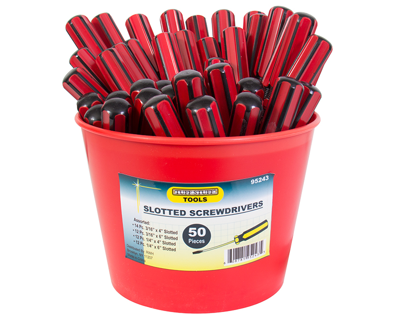 50 PC. Slotted Screwdriver Bucket