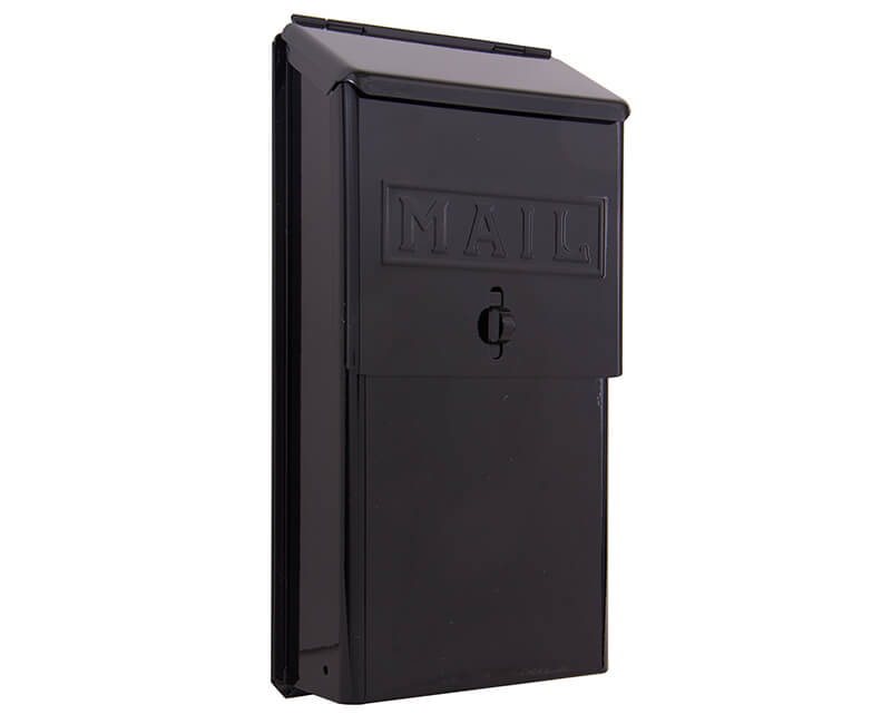 5-1/2" X 10-1/2" X 2" Vertical Mailbox With Hasp - Black Enamel Finish