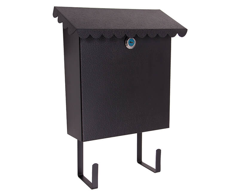 8-1/2" X 10" X 3" Vertical Mailbox With Lock - Black Enamel Finish