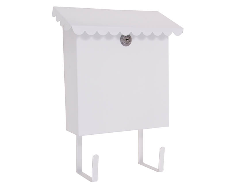 8-1/2" X 10" X 3" Vertical Mailbox With Lock - White Enamel Finish