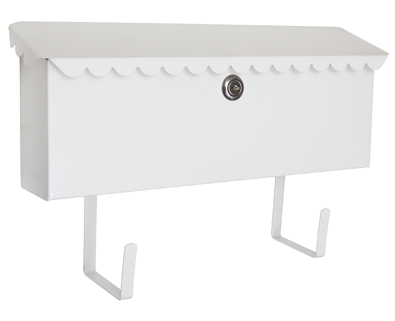 15" X 6-1/4" X 3" Horizontal Mailbox With Lock - White Enamel Finish