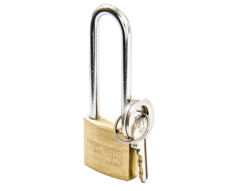 1" Brass Padlock With Long Shackle - KA#1313 Boxed