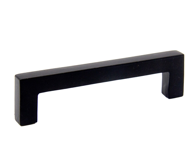 CABINET DOOR/DRAWER PULL SQUARE BAR 4.25" OVERALL SIZE 96MM CC MATT BLACK FINISH