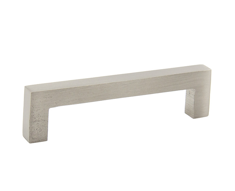 CABINET DOOR/DRAWER PULL SQUARE BAR 4.25" OVERALL SIZE 96MM CC SATIN NICKEL FINISH
