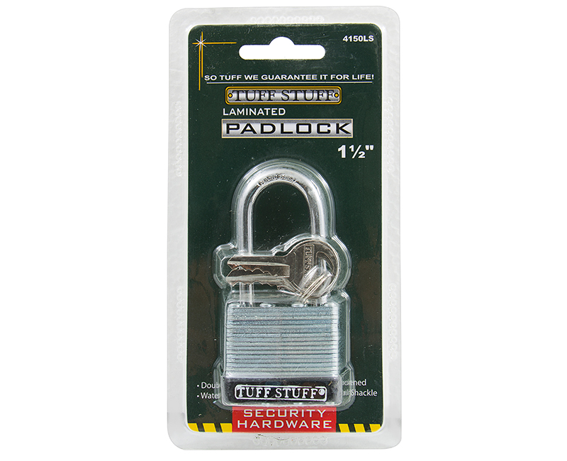 1-1/2" Laminated Padlock With Long Shackle - KD Carded
