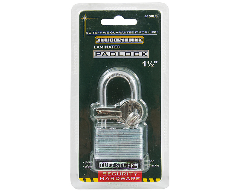 1-1/2" Laminated Padlock With Long Shackle - KA#3213 Boxed