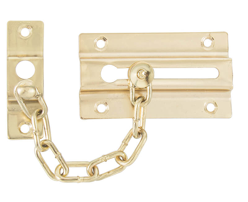 Steel Door Chain Guard - Brass Plated