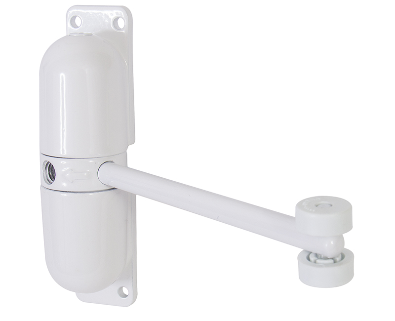 Mini Door Closer With Metal Housing - White Finish