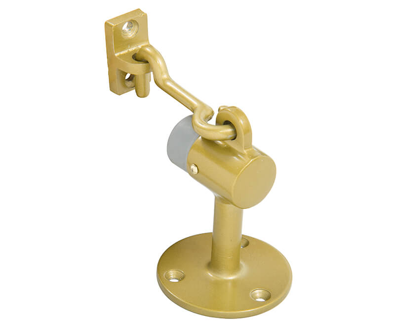 Floor Mounted Hook Door Stop - Brass Plated