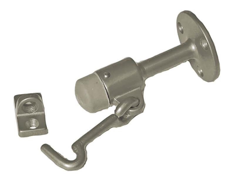 Wall Mounted Hook Door Stop - Aluminum Finish