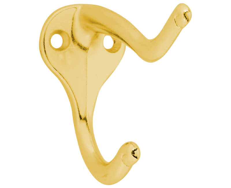 Coat and Hat Hook - Solid Brass Carded