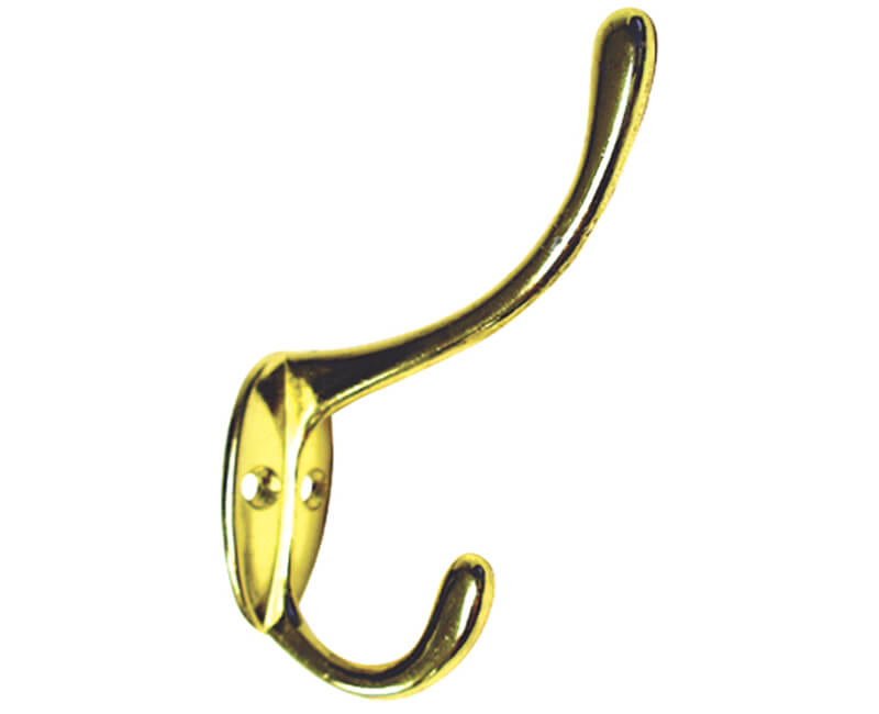 5" Garment Hook - Brass Plated Carded