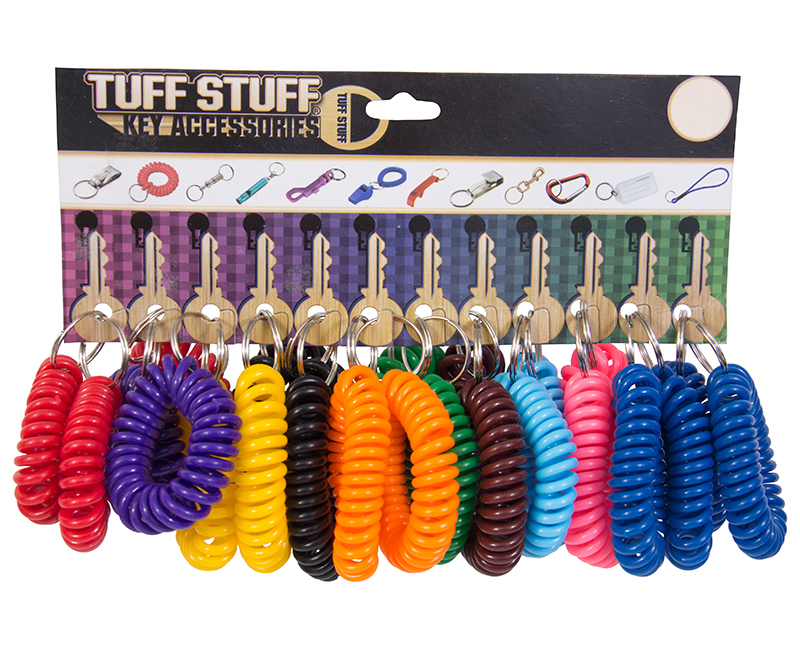 Wrist Coil With 1" Key Ring - Assorted Colors