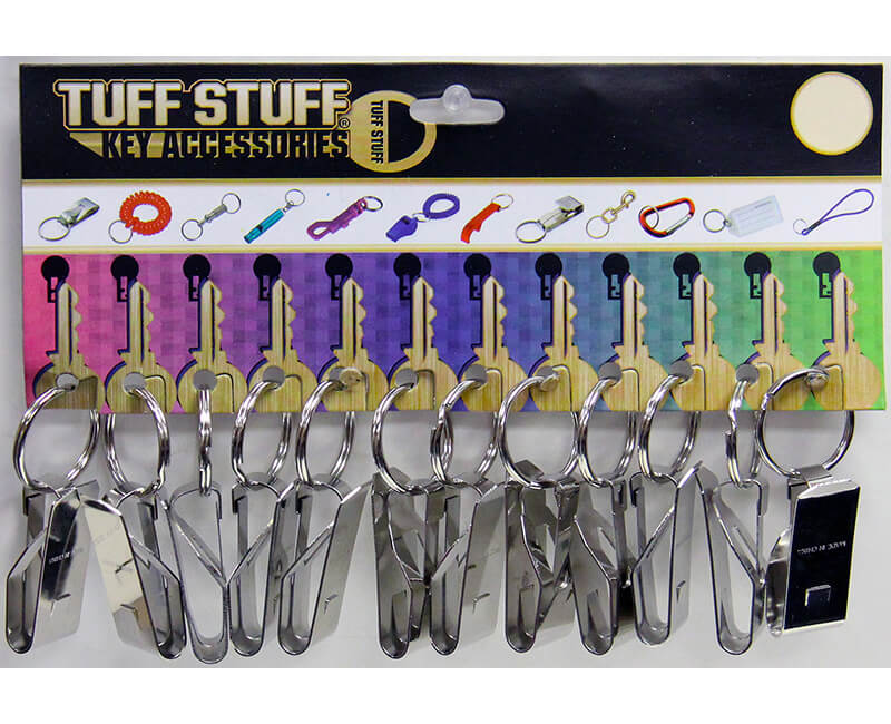 Clip-On Style Key Support Clip With 1-1/8" Key Ring