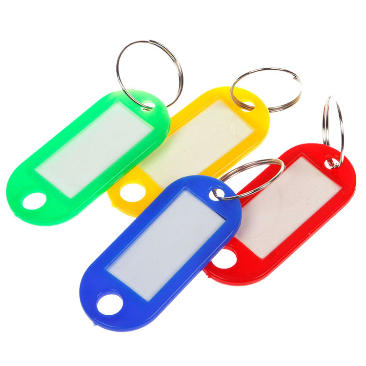 Key ID Tags With Swivel Ring and 3/4" Key Ring - Assorted Colors
