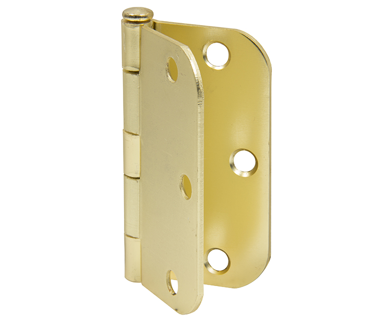 3" X 3" Butt Hinge With 5/8" Radius - Brass Plated