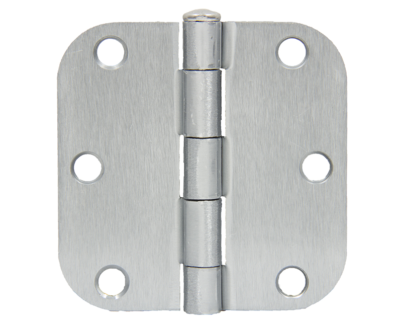 3" X 3" Butt Hinge With 5/8" Radius - Dull Chrome