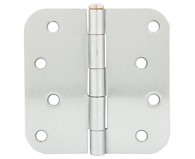 4" X 4" Butt Hinge With 5/8" Radius - Dull Chrome