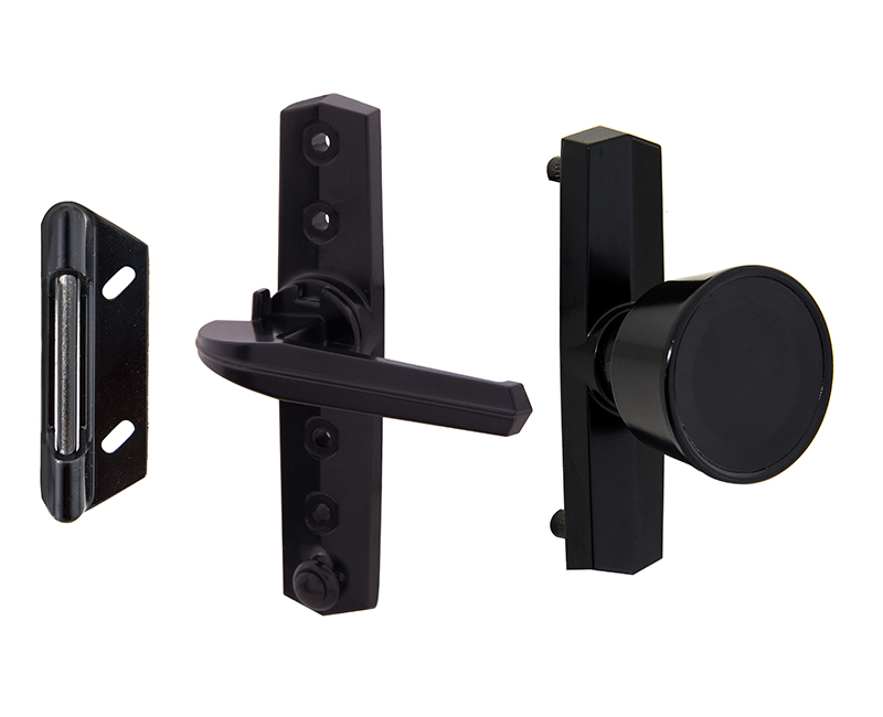 Tulip Knob Storm Door Latch - Black Finish