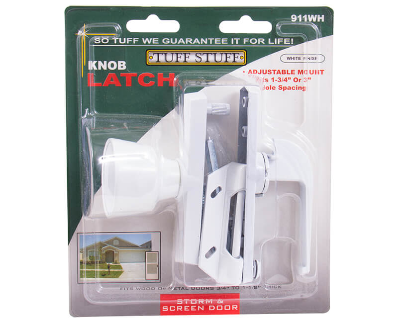 Tulip Knob Storm Door Latch - White Finish