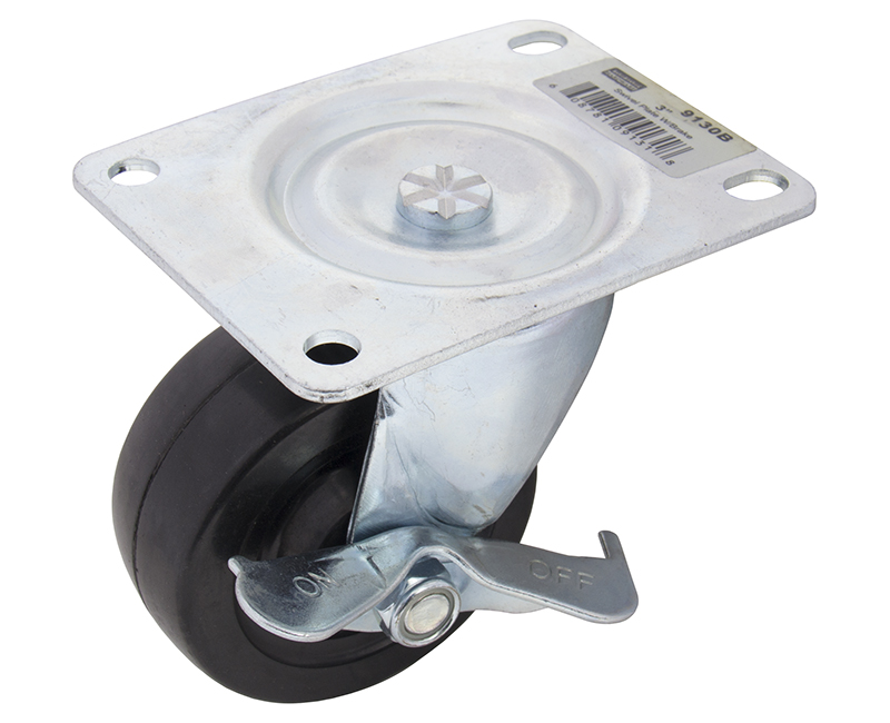 3" Swivel Plate Caster With Brake