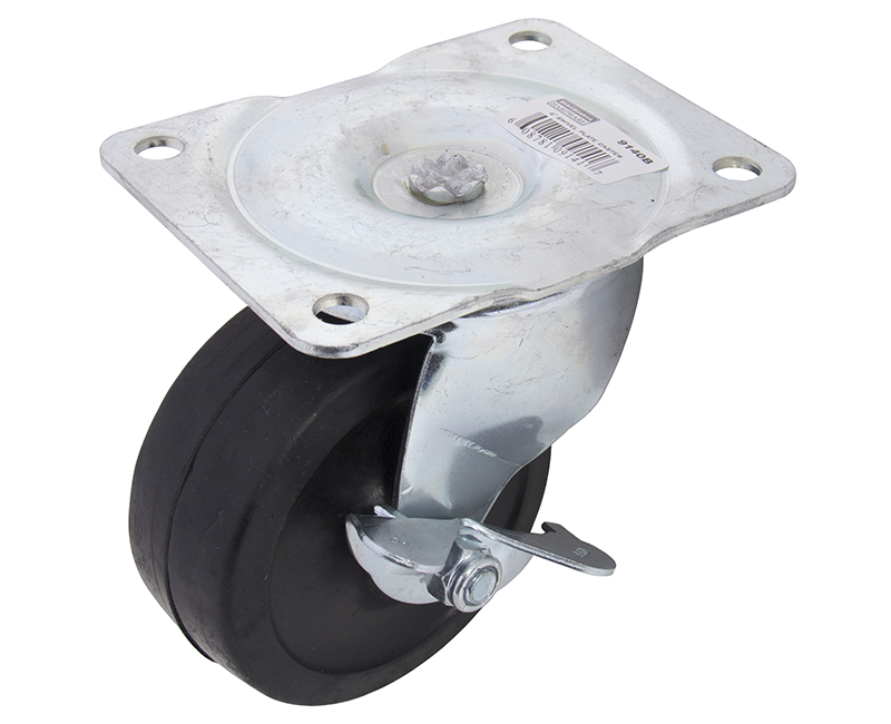 4" Swivel Plate Caster With Brake