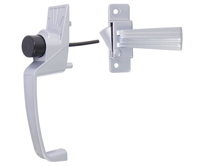 Push Button Screen Door Latch With 1-3/4" Hole Spacing - Aluminum Finish