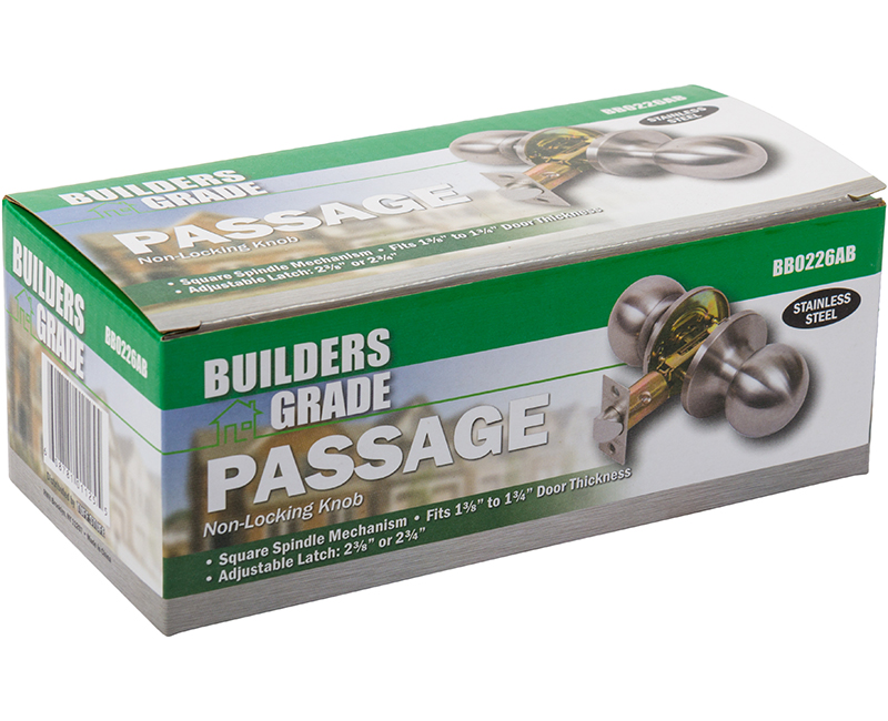 Builder's Grade Ball Style Lockset Passage Adj. Backset Boxed - 32D