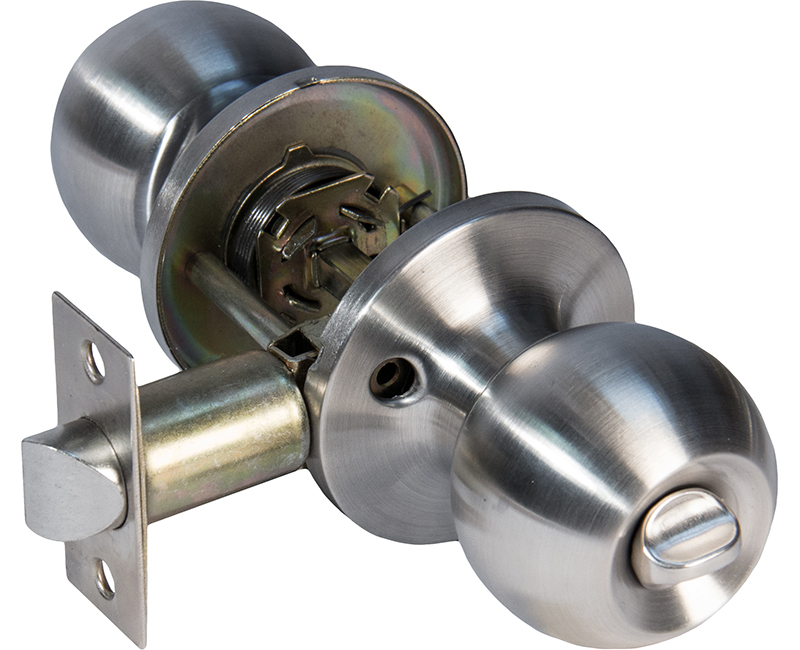 Builder's Grade Ball Style Lockset Privacy Adj. Backset Carded - 32D