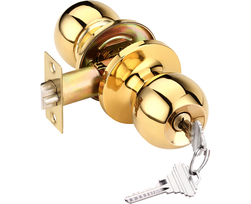 Builder's Grade Ball Style Lockset Entry Adj. Backset Carded - US3