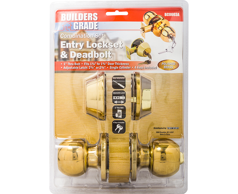 Builder's Grade Ball Style Lockset Combo Carded - US3