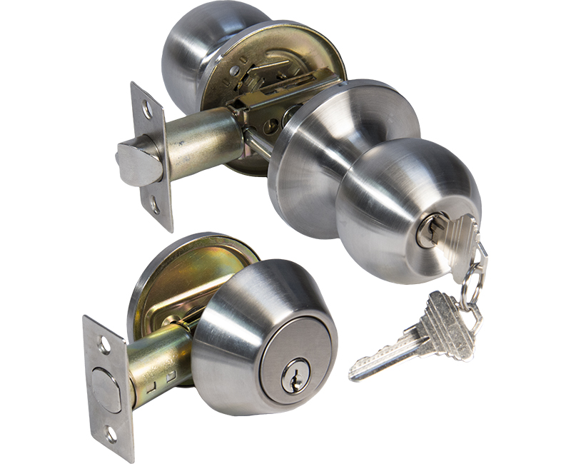 Builder's Grade Ball Style Lockset KA3 Combo Boxed - 32D