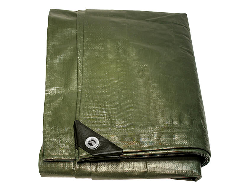 6' X 8' Silver/Green Heavy Duty Tarp