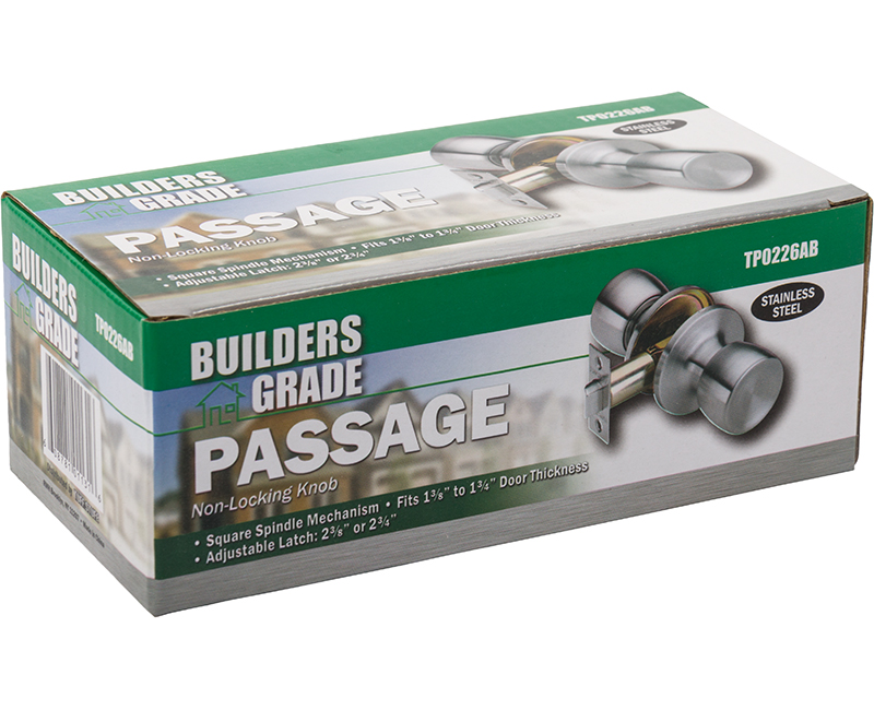 Builder's Grade Tulip Style Lockset Passage Adj. Backset Boxed - 32D