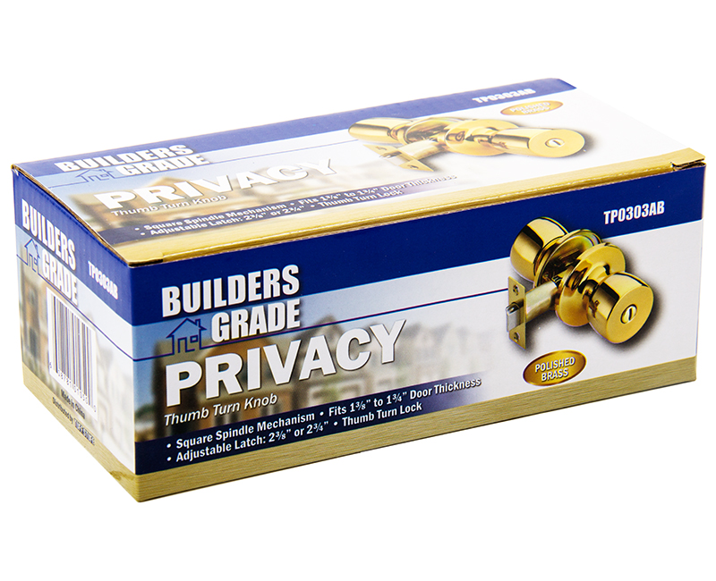 Builder's Grade Tulip Style Lockset Privacy Adj. Backset Boxed - US3