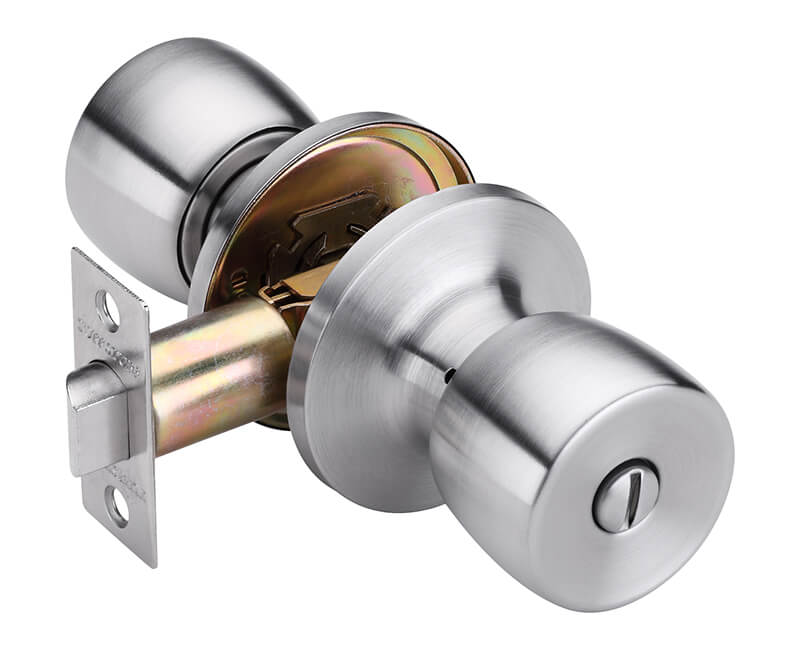 Builder's Grade Tulip Style Lockset Privacy Adj. Backset Carded - 32D