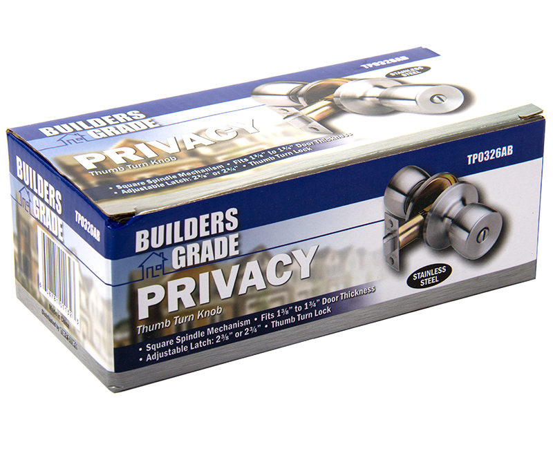 Builder's Grade Tulip Style Lockset Privacy Adj. Backset Boxed - 32D
