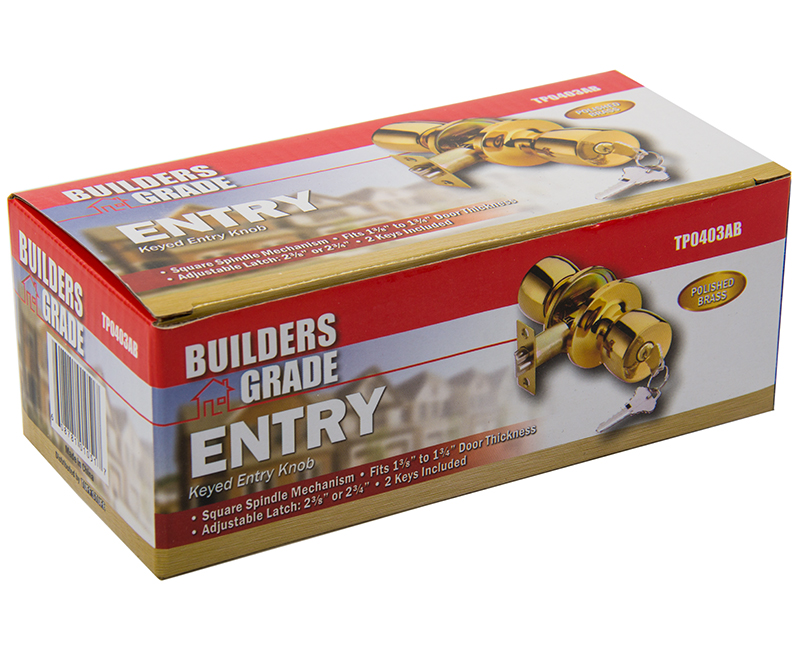 Builder's Grade Tulip Style Lockset Entry Adj. Backset Boxed - US3