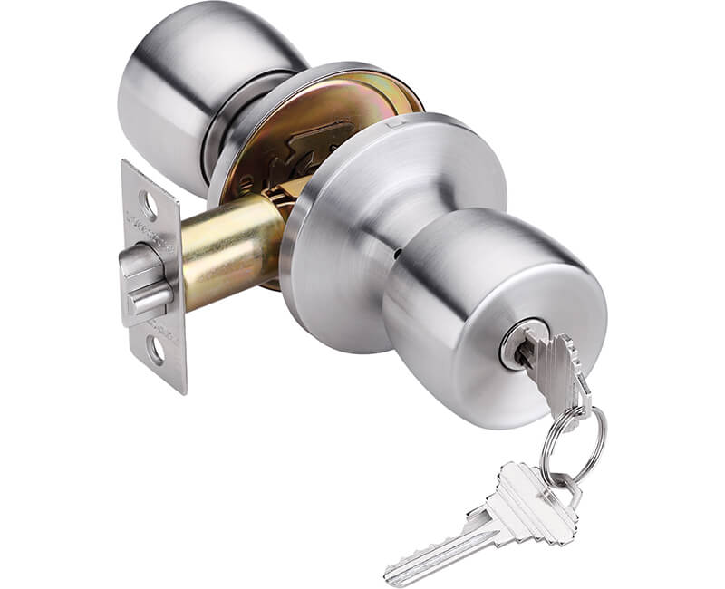 Builder's Grade Tulip Style Lockset Entry Adj. Backset Carded - 32D