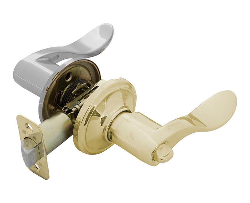 Waver Lever Bathroom Lockset - US3/26D Left Hand