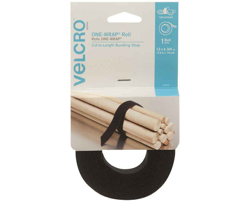 VELCRO STRAP, 3/4IN X 12FT, BLACK